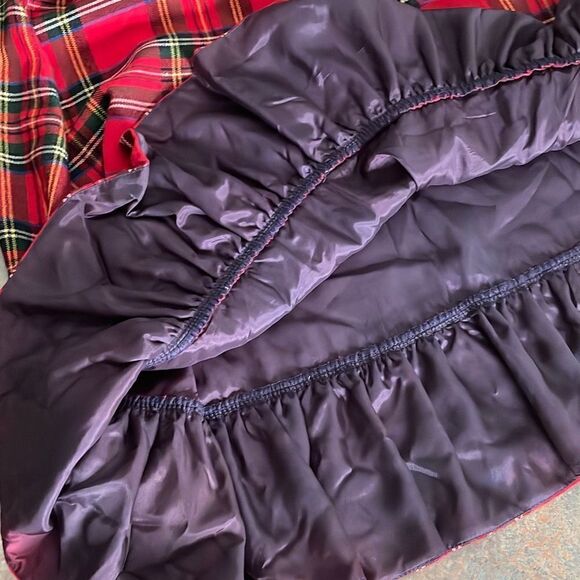 Vintage Tartan Plaid Wool Pencil Skirt with Ruffle detail Sz 8 with belt - Picture 8 of 11